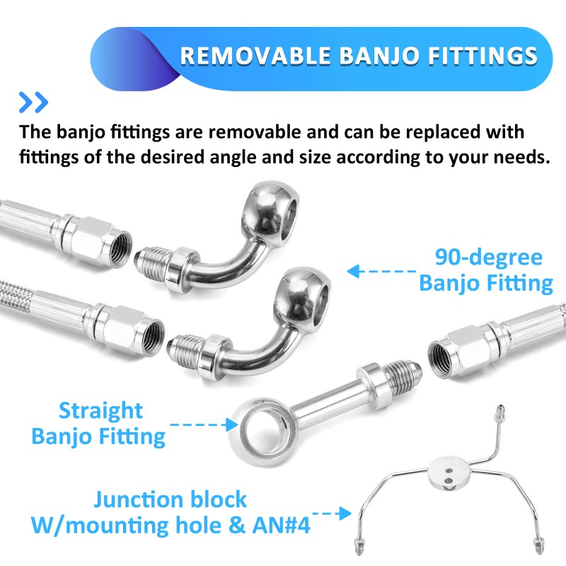 XR Road Glide 16"-18" Handlebar Stainless Steel Brake Line Kit