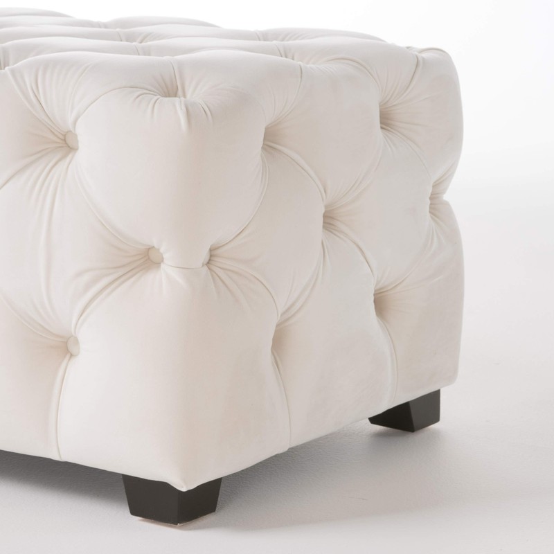 Christopher Knight Home Morris Fully Tufted Rectangular Ottoman, Ivory