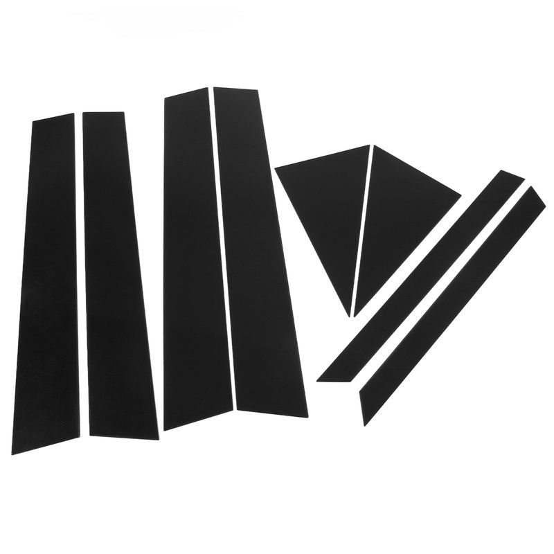 8PCS Door Window Pillar Trim Bright Black 4D Style PC