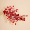 Xerling Tocado de novia de cristal rojo con diamantes de