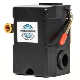 Worldwide Electric Corp Single Port 80-100 PSI Air Compressor Pressure Switch Control 1/4"" NPT 12 Amp