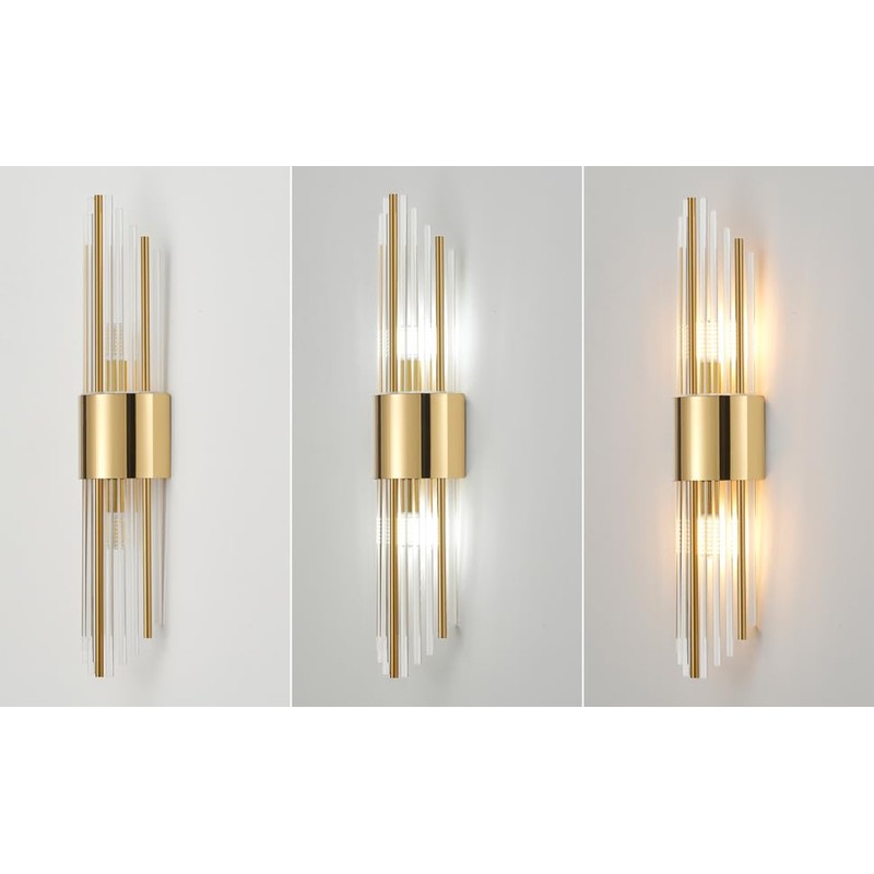 Ondersley Gold Sconces Wall Set of 2, 2-Light Modern Brushed