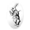 CafePress White Rabbit Oval Car Bumper Sticker