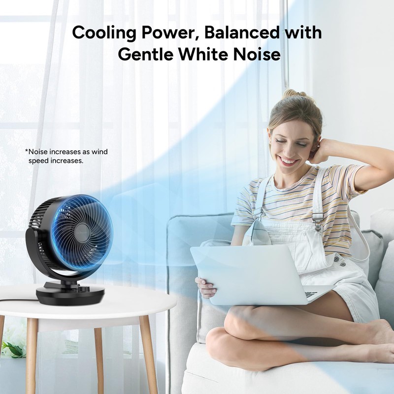 DR.PREPARE Oscillating Air Circulator Fan for Bedroom, 11.3” Height Powerful