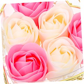 ABOOFAN Rose Soap Lifelike Rose Flower Petals Basket Valentine's Day for Girlfriend Bridal Showers and Home Decor