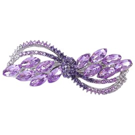 Elegant Crystal Hair Barrette, Purple Marquise Rhinestone Design, Silver-Tone Metal, Rhinestone Hair Clips, Hair Pin Hair Decorative Party Valentine's Day Hair Accessories for Women Girls