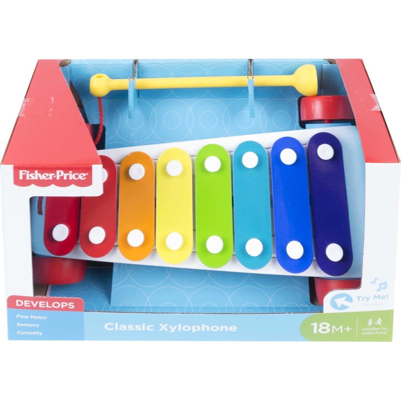 Fisher-Price Toddler Pull Toy, Classic Xylophone Pretend Musical Instrument with
