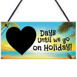 Red Ocean Summer Holiday Countdown Plaque - Count Down The Days Until Holiday Signs - Travel Gifts - Holiday Essentials Gifts For Men Women - Family Holiday Gifts