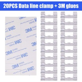 Adhesive Cable Clips, 40pcs Cable Management Drop Wire Holder Cord Organizer with Strong Self-Adhesive Pads for Home and Office - No Tools Required