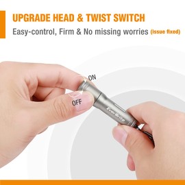 EverBrite Keychain LED Flashlight Mini Bright Key Ring Portable Pocket Torch for EDC, Party Favors, Night Reading, Camping, Power Outage, Emergency, AAA Battery Included, Gray