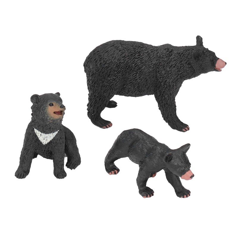 5pcs Black Bear Figure Toys Realistic Wild Animals Bear Action