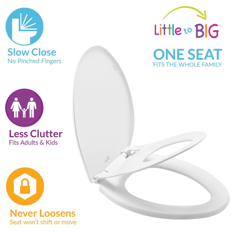 Little2Big Toilet Seat with Built-In Toddler Potty Training Seat, Slow
