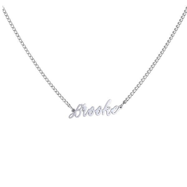 WIGERLON Custom Name Necklace Personalized Pendant 18k White Gold Plated