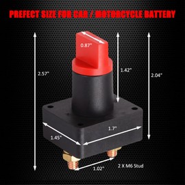 Ampper Battery Disconnect Switch, DC 12-48 V Battery Power Isolator Cut Off Master Switch Kit for Vehicles Motorcycles and More (100A, 2 Pack)