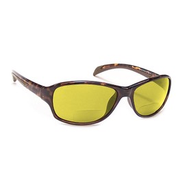 Coyote Eyewear BP-14 Polarized BiFocal Reading Sunglasses +1.00 Tortoise Yellow Mens Womens Wrap Around Bi-Focal Sun Readers