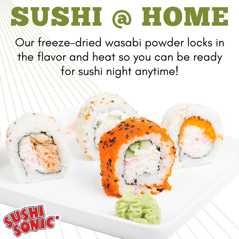 Sushi Sonic 51% Real Wasabi Powder, for Sushi, Sashimi, Snack