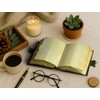 Vintage Journal Beautiful Garden Flower Embossed Leather-Antique Handmade Deckle Edge