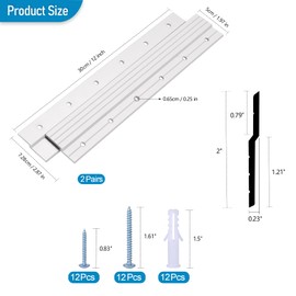 French Cleat Hanger 12 Inch - 2 Pairs - Aluminum Z Clips/Bar Interlocking Wall Mounting Bracket Hardware Kit for Hanging Mirrors, Picture, Shelf, Headboard, Cabinet, Whiteboard, Art, Frames
