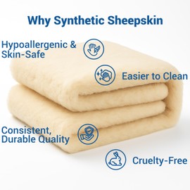 Skil-Care Synthetic Sheepskin Bed Sore Protectors Pads 24” x 30”, 1-Pack, Washable Sheepskin Pads for Bed Sores, Pressure Relief & Prevention, Elderly Assistance Products, Mattress Protector, 501021