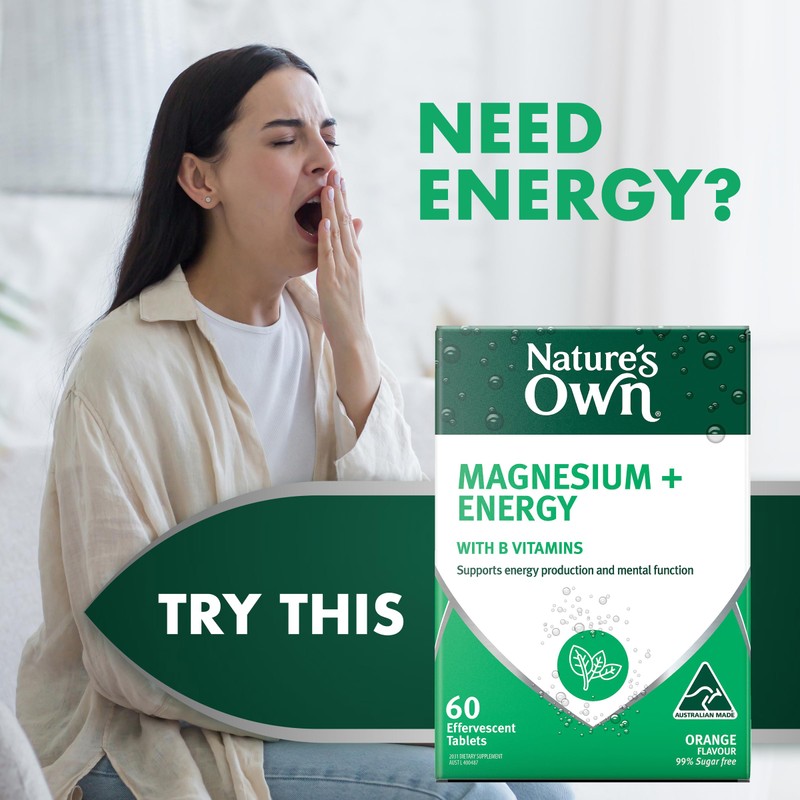 Nature's Own Magnesium + Energy Tablets 60 - w/ B
