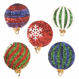 Cielary 10pcs Christmas Ball Iron On Applique Patches Sequins Embroidered Sew Applique Repair Patch for Craft, Clothing Sewing,DIY Christmas Gifts Decorations