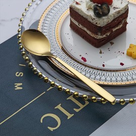 Berglander Gold Teaspoon, 16 cm, Set of 6, Stainless Steel Titanium Shiny Gold-Plated Teaspoon, Golden Tea Spoon, Small Dessert Spoon, Teaspoon, Dishwasher Safe