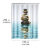 Wenko 20961100 Shower curtain Meditation highquality textile fabric, washable, Plastic