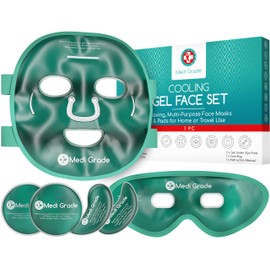Medi Grade Cooling Mask for Face Eyes in Set, Refreshing Gel Ice Mask