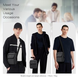 SPAHER Lightweight Men's Handbags for Hanging, Shoulder Bag, Men's Bag, Shoulder Bag, Wrist Bag, Men's Small Shoulder Bag, Handbags for Men, Black, messenger, crossbody, sling