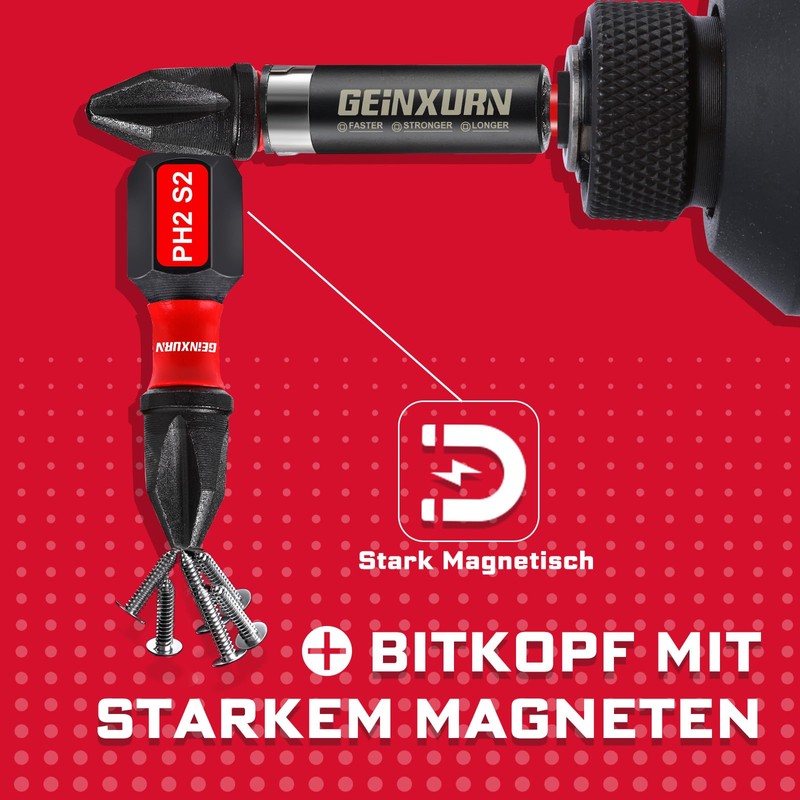 Geinxurn 68-Piece Impact Resistant Screwdriver Bit Set (PH, TX, PZ,