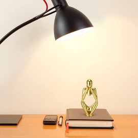 Thinker Statue Gold Decor Abstract Art Sculpture, Golden Resin Collectible Figurines for Home Living Room Office Shelf Decoration, Great Gift Ideas (Gold)