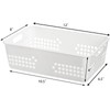 Jucoan 6 Pack White Plastic Storage Baskets, 12 X 8
