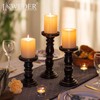 Inweder Wood Candle Holders for Pillar Candles, Solid Farmhouse Candle