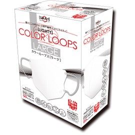 Advance SMArt CLL-02 3D Non-Woven Mask, Color Loops, White x Light Gray, Slightly Larger Size, Approx. 6.0 x 5.1 inches (15.3 x 12.9 cm), Pack of 30