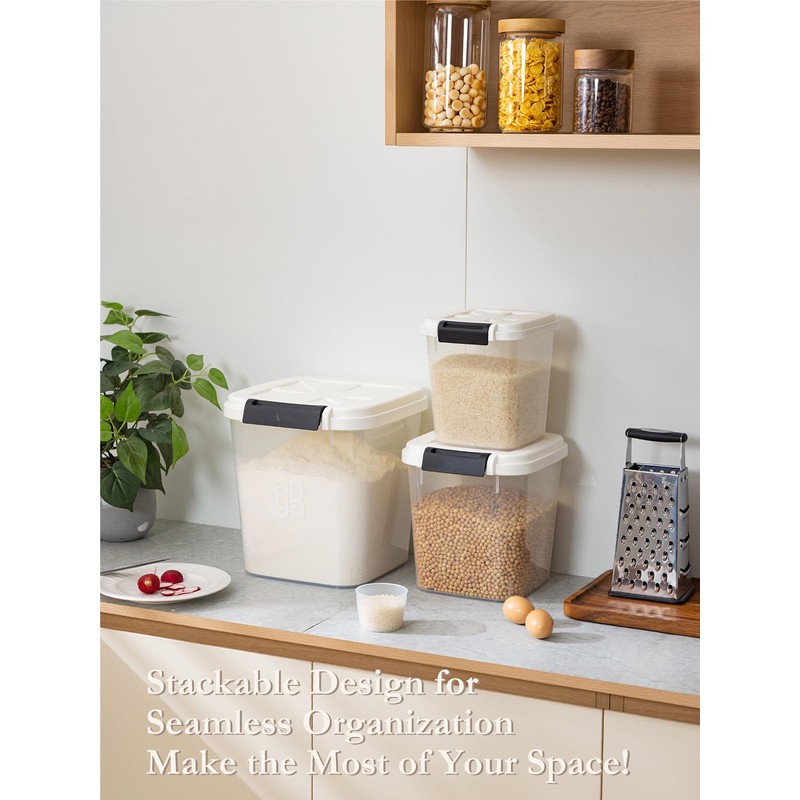LivLab Mker Rice Dispenser - 50LBS Airtight food storage container