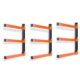 Ultrawall Wall Mount Wood Organizer Racks, Lumber Storage Metal Racks Wood Storage Racks with 3-Level (3 Pack)