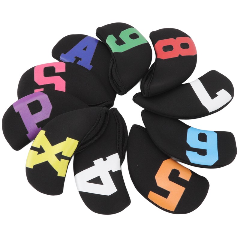 10pcs Golf Iron Head Cover with Large Color Number Waterproof