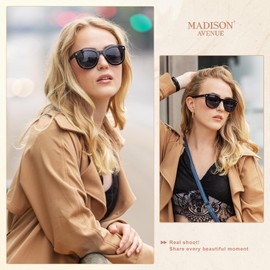 Madison Avenue 2 Pack Round Vintage Bifocal Reading Sunglasses for Women, Trendy Style Sun Reader Glasses UV Protection Demi/Nude Beidge +2.0
