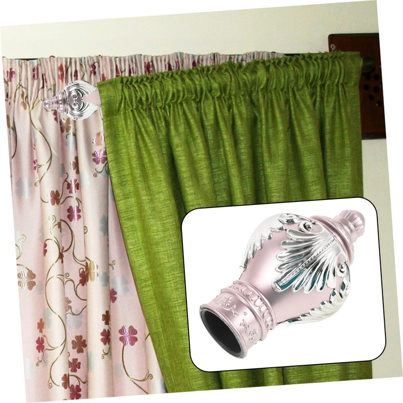 Operitacx Curtain Pole Decorative Head Rods Curtain Rod for Room