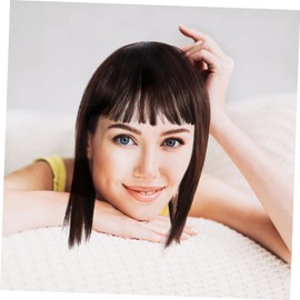 OATIPHO Invisible Hair Topper for Women Clip Hairpiece for Thinning Hair Deep Brown Wiglet with Enhanced Bangs for Natural Look and Versatile Styling