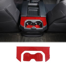 Aunginsy Car Rear Seat Central Armrest Cup Holder Cup Panel Trim Sticker Compatible with Toyota Tundra/Sequoia 2022-2024 Car Back Center Console Cup Holder Decorative Frame Protect Cover Accessories