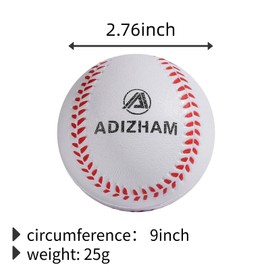 ADIZHAM Foam Baseballs - 12 Pack of 9 inch Soft Practice Tballs for Youth Beginners - Safe for Throwing, Catching, and Batting Practice