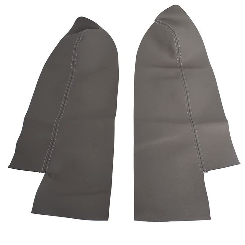 waltyotur 2 Pcs Gray Front Door Panels Armrest Leather Cover
