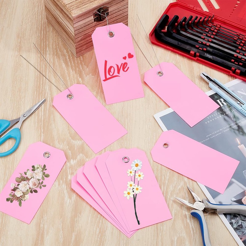 SOFPLATE Pack of 100 Pink Waterproof Labels Blank Shipping Labels