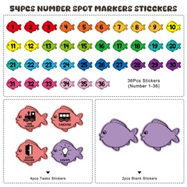 SICOHOME Line up Spots for Classroom Floor - 42Pcs Floor Numbers for Classroom Lining up Number Stickers for Back to School Kindergarten Preschool Elementary Supplies
