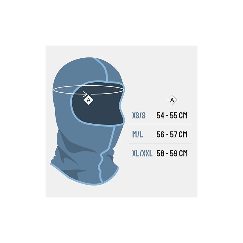 Hisert, Balaclava, Ski Mask, Silverplus, HR 13, Thermoactive, X-Large /