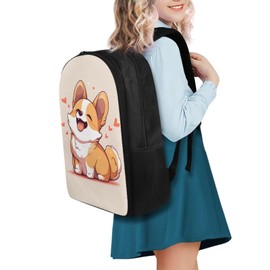 Flashideas Cute Corgi Kids Backpack Set of 3 School Backpack with Lunch Box Pencil Case Portable Lunch Bag Lightweight Casual Daypacks Child Backpacks For School & Travel