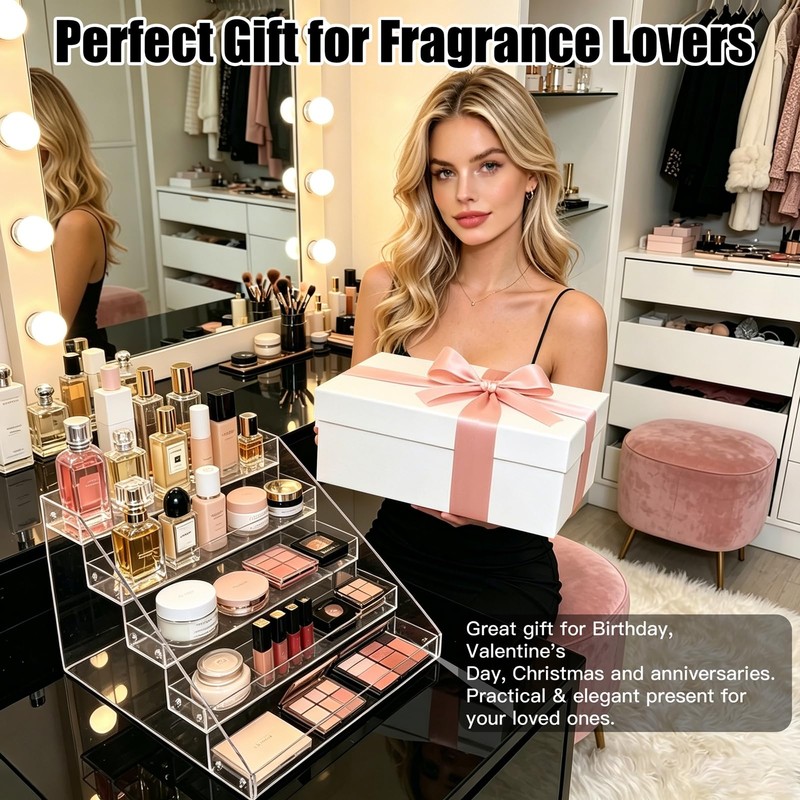 Dojomadf 5 Tiers Acrylic Transparent Perfumes ( 30/ 50 mL)