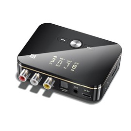 Bluetooth 5.0 Transmitter and Receiver, NFC Audio Adapter with Low Latency, 3.5mm AUX//Optical/Coaxial/USB/TF Card, for Speakers, Amplifiers, etc