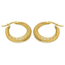 Medium Size Creole Hoop Earrings, 18ct Gold Plated, Stainless Steel, 2cmx2cm Lightweight, Water Resistant, Tarnish Proof, Hypoallergenic, Holiday Earrings Jewellery